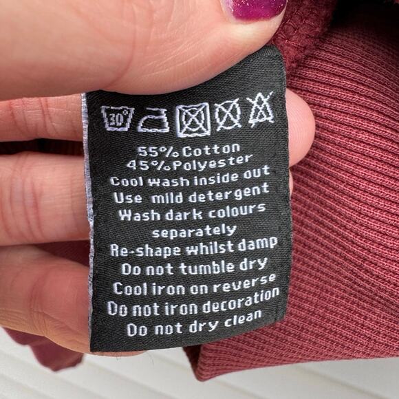 Alphalete size M Burgundy Wine Red Script Logo Hoodie Sweatshirt - Picture 10 of 11